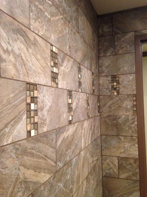 Olson Construction restroom wall side profile.