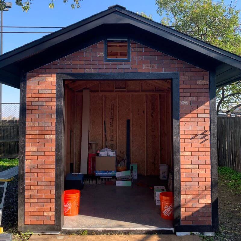 Thinbrick installed on shed.