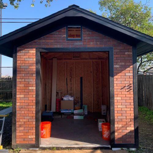 Thin brick shed project.