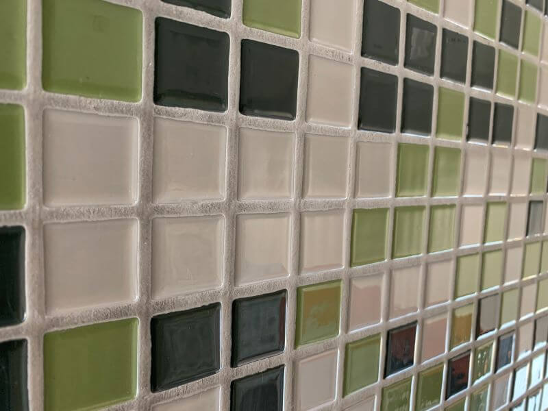 Wingstop Stockton close-up tile grouted.